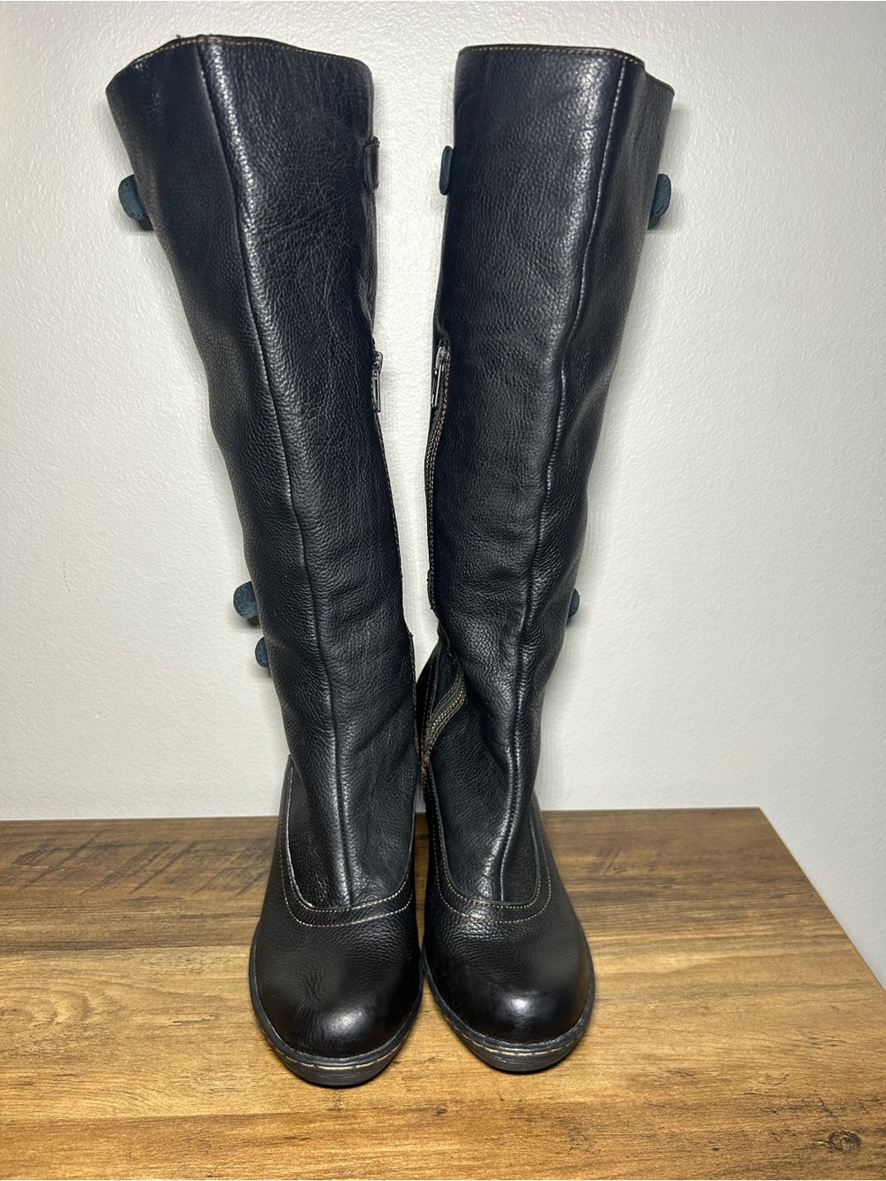 Born Black Over-the-Knee Leather Boots